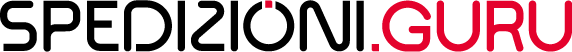 Brand logo SPEDIZIONI.GURU in black and red text with a red dot separating the two parts