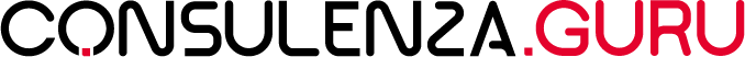 Logo showing the word CONSULENZA in black and .GURU in red, forming the brand name CONSULENZA.GURU